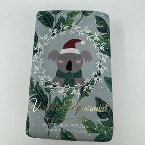 Castelbel Vanilla Peppermint Soap 10.5oz French Milled Holiday Koala Green Bar
